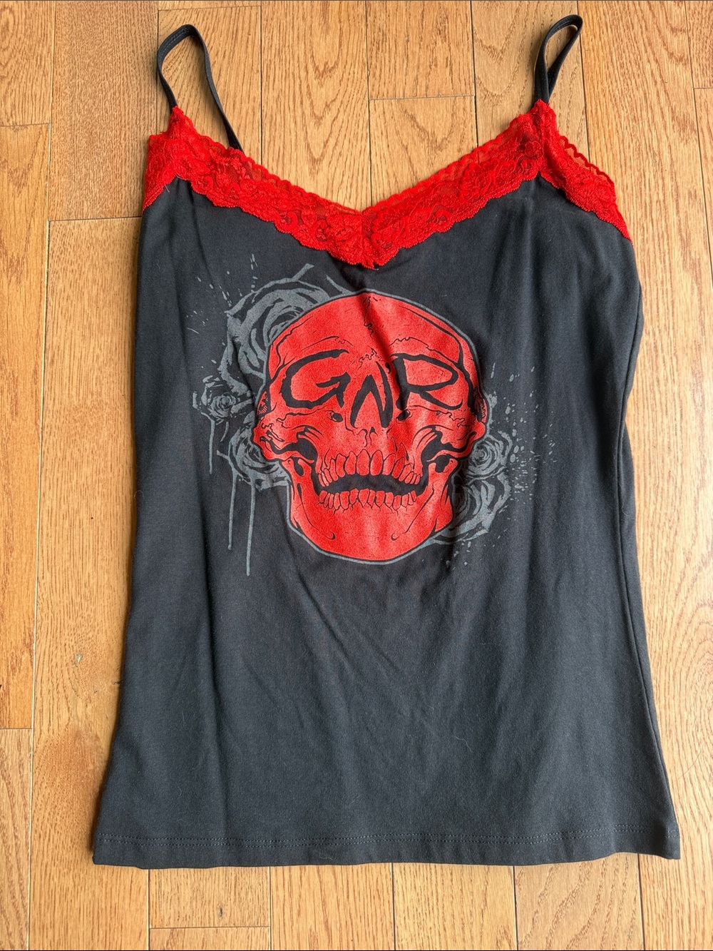 Guns N Roses Lace-Trim Cami Top